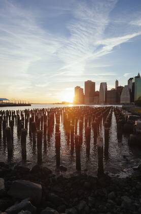 USA, New York, New York City, Manhattan, Skyline and East River at sunset GIOF000329