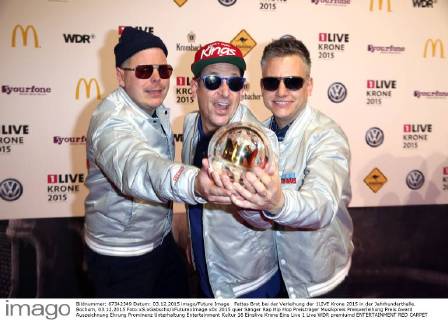 Fettes Brot bei der Verleihung der 1LIVE Krone 2015 in der Jahrhunderthalle. Bochum, 03.12.2015 Foto:xS.xGabschx xFuturexImage