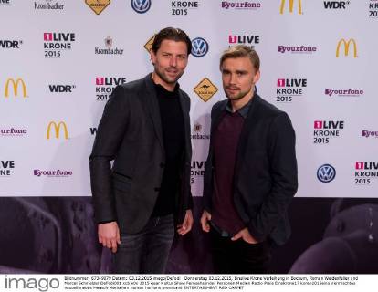 Donnerstag 03.12.2015, Einslive Krone Verleihung in Bochum, Roman Weidenfeller und Marcel Schmelzer DeFodi001