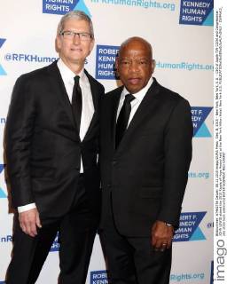 Dec. 8, 2015 - New York, New York, U.S. - CEO of Apple TIM COOK and Congressman JOHN LEWIS attend the 2015 Ripple of Hope Award held at the New York Hilton Hotel. New York U.S. - ZUMAk03_