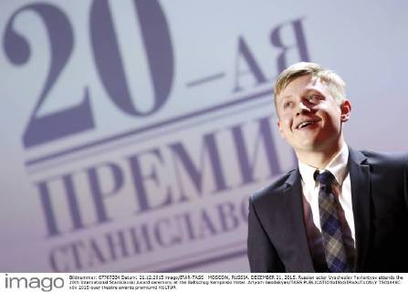 MOSCOW, RUSSIA. DECEMBER 21, 2015. Russian actor Vyacheslav Yevlantyev attends the 20th International Stanislavski Award ceremony at the Baltschug Kempinski Hotel. Artyom Geodakyan TASS  TS01446C