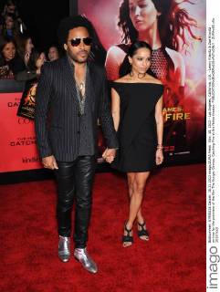 Nov. 18, 2013 - Los Angeles, California, U.S. - Lenny Kravitz & Zoe Kravitz arrives for the premiere of the film The Hunger Games: Catching Fire at the Nokia theater. - ZUMAo05