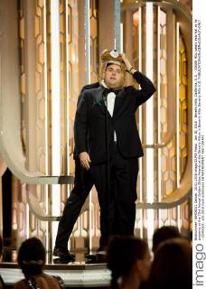 Jan 10, 2016 - Beverly Hills, California, U.S. - JONAH HILL wears bear hat as he presents at the 73rd Annual Golden Globe Awards at the Beverly Hilton in Beverly Hills. Beverly Hills U.S. - ZUMAz03_