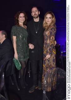 Aphrodite Award in Rom Rome, Via Tiburtina Studios Gala Award Aphrodite 2016, in the photo: Chiara Giordano Carolina Crescentini with Dave  VincenzoxLandi
