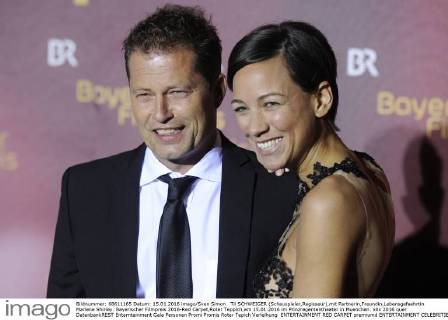 Til SCHWEIGER (Schauspieler,Regisseur),mit Partnerin,Freundin,Lebensgefaehrtin Marlene Shirley. Bayerischer Filmpreis 2016-Red Carpet,Roter Teppich,am 15.01.2016 im Prinzregententheater in Muenchen.