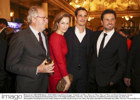 Friedrich von Thun, Gioia von Thun, Max von Thun und Simon Verhoeven bei der Verleihung des Bayerischen Filmpreises 2015 im Prinzregententheater. München, 15.01.2016 Foto:xS.xGabschx xFuturexImage