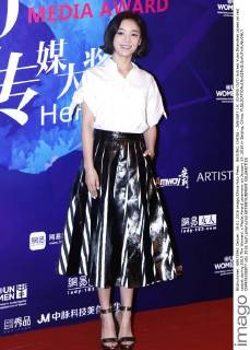 BEIJING, CHINA - JANUARY 19: (CHINA OUT) Actress Yuan Shanshan poses on red carpet during 2015 The Women s Media Award ceremony on January 19, 2016 in Beijing, China.  CFP478395977