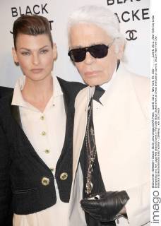 June 6, 2012 - New York, NY, USA - . . . . . .June 6, 2012...New York City Linda Evangelista and Karl Lagerfeld attend Chanel s The Little Black Jacket event at Swiss Institute on June 6, 2012 in New York City - ZUMAny1_