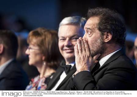 Brussels - Belgium - 06.02.2016 6th edition of Les Magritte du Cinema Didier Reynders - Vincent Lindon 