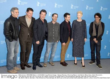 George Clooney, Channing Tatum, Josh Brolin, Ethan Coen, Alden Ehrenreich, Tilda Swinton and Joel Coen during the Hail Caesar! photocall at the 66th Berlin International Film Festival Berlinale 2016 on February 11, 2016 in Berlin, Germany. Foto:xFredericx xFuturexImage