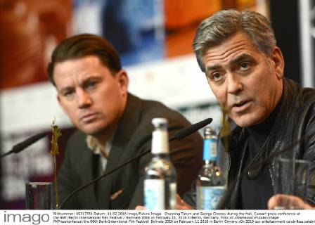 Channing Tatum and George Clooney during the Hail, Caesar! press conference at the 66th Berlin International Film Festival Berlinale 2016 on February 11, 2016 in Berlin, Germany. Foto:xC.xNiehausx xFuturexImage