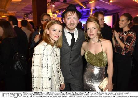Karoline Schuch, Tino Mewes and Paula Kalenberg at the Medienboard Reception 2016 during the 66th Berlin International Film Festival Berlinale 2016 at The Ritz-Carlton hotel on February 13, 2016 in Berlin, Germany. Foto:xFredericx xFuturexImage