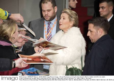 Emma Thompson arriving for the Alone In Berlin Jeder stirbt für sich allein press conference at the 66th Berlin International Film Festival Berlinale 2016 on February 15, 2016 in Berlin, Germany. Foto:xFredericx xFuturexImage