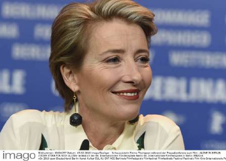 Schauspielerin Emma Thompson während der Pressekonferenz zum Film -ALONE IN BERLIN JEDER STIRB FÜR SICH ALLEIN- anlässlich der 66. Internationalen Filmfestspiele Berlin 66. Internationale Filmfestspiele in Berlin IFB2016