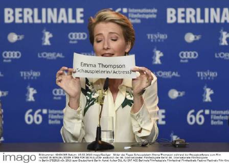 Bilder des Tages Schauspielerin Emma Thompson während der Pressekonferenz zum Film -ALONE IN BERLIN JEDER STIRB FÜR SICH ALLEIN- anlässlich der 66. Internationalen Filmfestspiele Berlin 66. Internationale Filmfestspiele in Berlin IFB2016