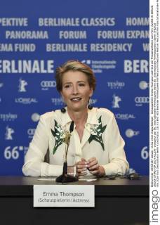 Schauspielerin Emma Thompson während der Pressekonferenz zum Film -ALONE IN BERLIN JEDER STIRB FÜR SICH ALLEIN- anlässlich der 66. Internationalen Filmfestspiele Berlin 66. Internationale Filmfestspiele in Berlin IFB2016
