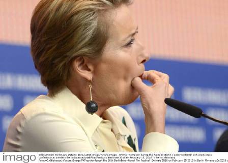 Emma Thompson during the Alone In Berlin Jeder stirbt für sich allein press conference at the 66th Berlin International Film Festival Berlinale 2016 on February 15, 2016 in Berlin, Germany. Foto:xC.xNiehausx xFuturexImage