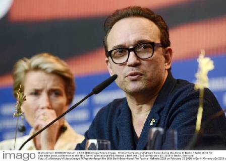 Emma Thompson and Vincent Perez during the Alone In Berlin Jeder stirbt für sich allein press conference at the 66th Berlin International Film Festival Berlinale 2016 on February 15, 2016 in Berlin, Germany. Foto:xC.xNiehausx xFuturexImage
