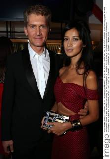 MOSCOW, RUSSIA. FEBRUARY 16, 2016. Film producer Ilya Bachurin (L) and actress Ravshana Kurkova attend an awards ceremony for the GQ Magazine s 100 Most Stylish prize at the Valenok restaurant. Vyacheslav Prokofyev TASS  TS0176AD