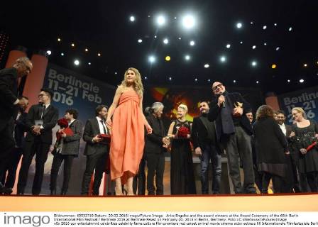 Anke Engelke and the award winners at the Award Ceremony of the 66th Berlin International Film Festival Berlinale 2016 at Berlinale Palast on February 20, 2016 in Berlin, Germany. Foto:xC.xNiehausx xFuturexImage