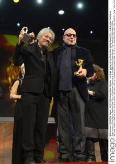 Lav Diaz, winner of the Silver Bear Alfred Bauer Prize, and director Gianfranco Rosi, winner of the Golden Bear for Best Film, at the Award Ceremony of the 66th Berlin International Film Festival Berlinale 2016 at Berlinale Palast on February 20, 2016 in Berlin, Germany. Foto:xC.xNiehausx xFuturexImage