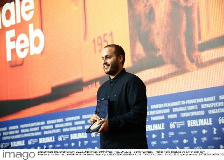 Feb. 20, 2016 - Berlin, Germany - Mahdi Fleifel receives the Silver Bear Jury Prize for short films at the 66th Berlinale. Berlin Germany - ZUMAp133