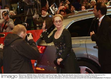 Meryl Streep attending the Award Ceremony of the 66th Berlin International Film Festival Berlinale 2016 at Berlinale Palast on February 20, 2016 in Berlin, Germany. Foto:xC.xNiehausx xFuturexImage