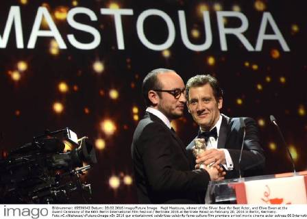Majd Mastoura, winner of the Silver Bear for Best Actor, and Clive Owen at the Award Ceremony of the 66th Berlin International Film Festival Berlinale 2016 at Berlinale Palast on February 20, 2016 in Berlin, Germany. Foto:xC.xNiehausx xFuturexImage