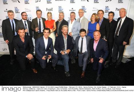 February 27, 2016 - Santa Monica, CA, United States - 27 February 2016 - Santa Monica, California - Cast and Crew of Spotlight , Liev Schreiber, Tom McCarthy, Rachel McAdams, Mark Ruffalo, Paul Guilfoyle. 31st Annual Film Independent Spirit Awards - Press Room held at the Santa Monica Pier. Photo Credit: Santa Monica United States - ZUMAs123