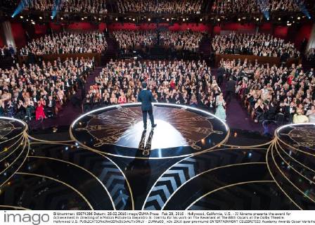 Feb 28, 2016 - Hollywood, California, U.S. - JJ Abrams presents the award for Achievement in directing of a Motion Picture to Alejandro G. Inarritu for his work on The Revenant at The 88th Oscars at the Dolby Theatre. Hollywood U.S. - ZUMAz03_