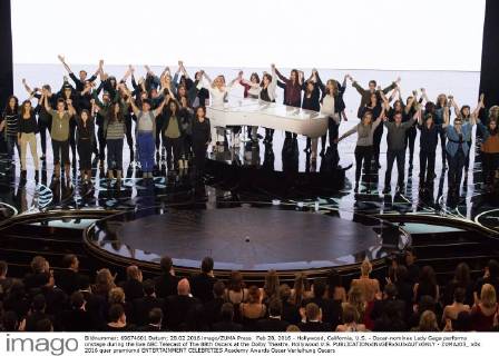 Feb 28, 2016 - Hollywood, California, U.S. - Oscar-nominee Lady Gaga performs onstage during the live ABC Telecast of The 88th Oscars at the Dolby Theatre. Hollywood U.S. - ZUMAz03_