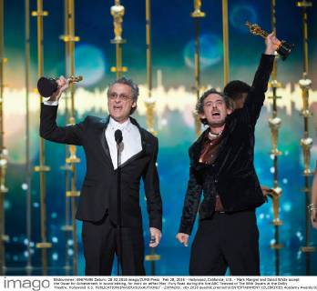 Feb 28, 2016 - Hollywood, California, U.S. - Mark Mangini and David White accept the Oscar for Achievement in sound editing, for work on œMad Max: Fury Road during the live ABC Telecast of The 88th Oscars at the Dolby Theatre. Hollywood U.S. - ZUMAz03_