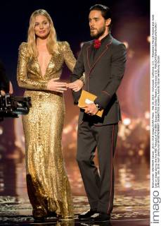 Feb 28, 2016 - Hollywood, California, U.S. - Presenters Margot Robbie and Jared Leto on stage during the live ABC Telecast of The 88th Oscars at the Dolby Theatre. Hollywood U.S. - ZUMAz03_