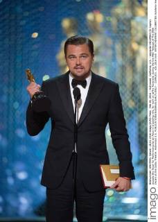 Feb 28, 2016 - Hollywood, California, U.S. - Leonardo DICAPRIO (Di Caprio) accepts the Oscar for Performance by an Actor in a Leading role, for work on œThe Revenant, during the live ABC Telecast of The 88th Oscars at the Dolby Theatre. Hollywood U.S. - ZUMAz03_