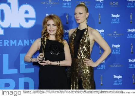 Palina Rojinski und Franziska Knuppe 1. People Germany Style Award Verleihung, Auszeichnung; Ehrung Hotel Vier Jahreszeiten Kempinski München 07. März 2016