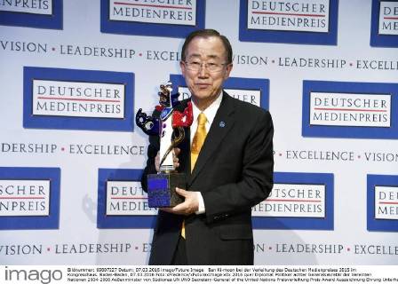 Ban Ki-moon bei der Verleihung des Deutschen Medienpreises 2015 im Kongresshaus. Baden-Baden, 07.03.2016 Foto:xFredericx xFuturexImage