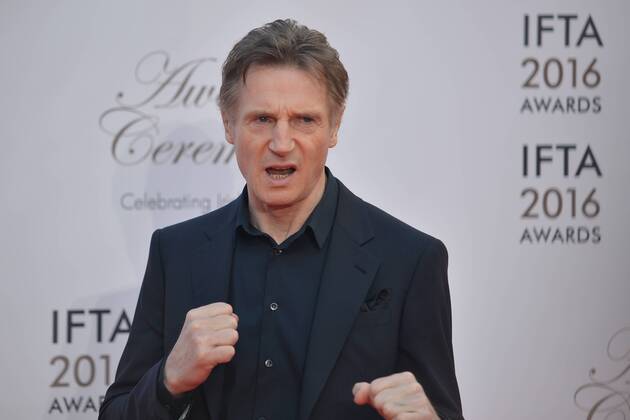 April 9, 2016 - Dublin, Ireland - Liam Neeson, a Northern Irish actor speaks to the media as he arrives for this year edition of the IFTA 2016 Film & Drama Awards, at the Mansion House in Dublin..Dublin, Ireland, on Saturday 9 April 2016. Dublin Ireland  - ZUMAn230