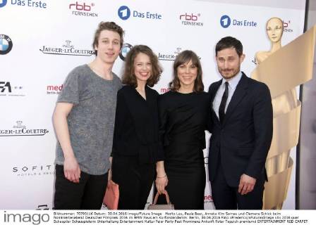 Moritz Leu, Paula Beer, Anneke Kim Sarnau und Clemens Schick beim Nominiertenabend Deutscher Filmpreis 2016 im BMW Haus am Kurfürstendamm. Berlin, 30.04.2016 Foto:xFredericx xFuturexImage