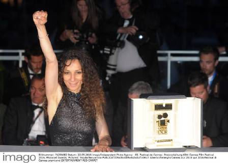 69. Festival de Cannes: Preisverleihung 69th Cannes Film Festival 2016, Photocall Awards. Pictured: Houda Benyamina  AlbertoxTerenghi Cannes