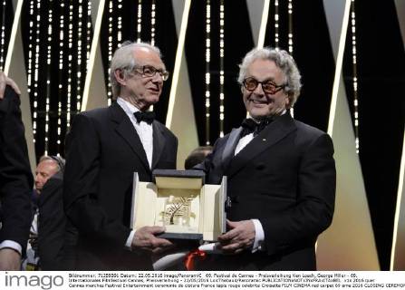 69. Festival de Cannes - Preisverleihung Ken Loach, George Miller - 69. Internationales Filmfestival Cannes, Preisverleihung - 22 05 2016 LoicThebaud Panoramic 