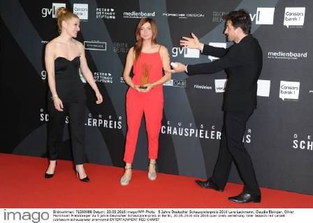 5 Jahre Deutscher Schauspielerpreis 2016 Lara Lackmann, Claudia Eisinger, Oliver Mommsen Preistraeger zu 5 jahre Deutscher Schauspielerpreis in Berlin, 20.05.2016