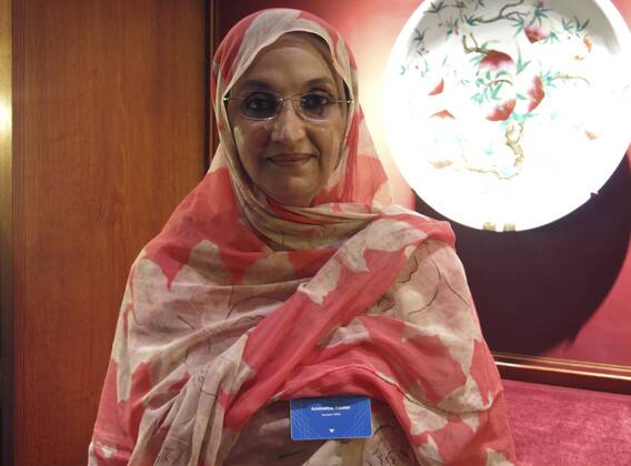 Sahrawi human rights activist Aminatou Haidar poses during an interview with Spanish international news agency EFE in Oslo, Norway, 25 May 2016. Haidar is in Olso to attend the Freedom Forum. EFE Maria Tejero Martin Sahrawi human rights activist Aminatou Haidar in Oslo !ACHTUNG: NUR REDAKTIONELLE NUTZUNG!  GRA195 20160525-635997846576290183