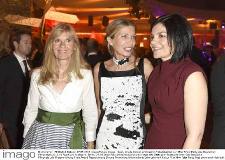 Gast, Ursula Karven und Jasmin Tabatabai bei der After Show Party des Deutschen Filmpreises 2016 im Palais am Funkturm. Berlin, 27.05.2016 Foto:xFredericx xFuturexImage