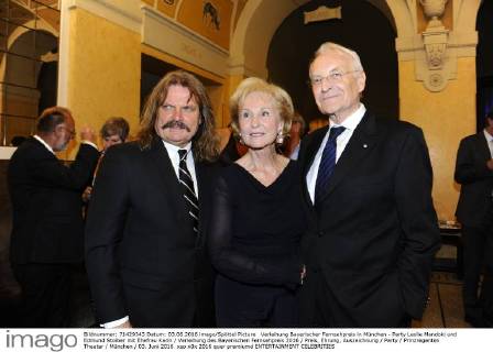 Verleihung Bayerischer Fernsehpreis in München - Party Leslie Mandoki und Edmund Stoiber mit Ehefrau Karin Verleihung des Bayerischen Fernsehpreis 2016 Preis, Ehrung, Auszeichnung Party Prinzregenten Theater München 03. Juni 2016