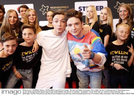 Roman und Heiko Lochmann (Die Lochis) bei der Verleihung des 6. Webvideopreises an die herausragendsten deutschsprachigen Internetstars des Jahres im Castello. Düsseldorf, 04.06.2016 Foto:xC.xHardtx xFuturexImage