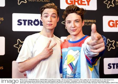 Roman und Heiko Lochmann (Die Lochis) bei der Verleihung des 6. Webvideopreises an die herausragendsten deutschsprachigen Internetstars des Jahres im Castello. Düsseldorf, 04.06.2016 Foto:xC.xHardtx xFuturexImage