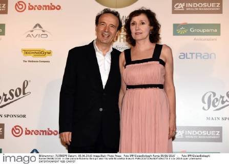 Foto IPP GioiaxBotteghi Roma 09 06 2016 - Foto IPP GioiaxBotteghi Rome 09 06 2016 in the picture Roberto Benigni and his wife Nicoletta Braschi  0