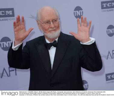 Composer and conductor John Williams arrives for American Film Institutes 44th Life Achievement Award gala tribute to Williams at the Dolby Theatre in the Hollywood section of Los Angeles on June 9, 2016. Over six decades in Hollywood, Williams has written some of the most memorable music in movie history. His 100-plus features have earned 50 Academy Award nominations (making him the most-nominated living person), winning five times. Williams also received 22 Grammys, seven BAFTAs, five Emmys, four Golden Globes, a Kennedy Center Honor and the National Medal of Arts. And then there are all those iconic themes, the ones everyone in the world knows.  LAP2016060902 JIMxRUYMEN