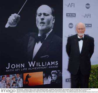 Composer and conductor John Williams arrives for American Film Institutes 44th Life Achievement Award gala tribute to Williams at the Dolby Theatre in the Hollywood section of Los Angeles on June 9, 2016. Over six decades in Hollywood, Williams has written some of the most memorable music in movie history. His 100-plus features have earned 50 Academy Award nominations (making him the most-nominated living person), winning five times. Williams also received 22 Grammys, seven BAFTAs, five Emmys, four Golden Globes, a Kennedy Center Honor and the National Medal of Arts. And then there are all those iconic themes, the ones everyone in the world knows.  LAP2016060901 JIMxRUYMEN