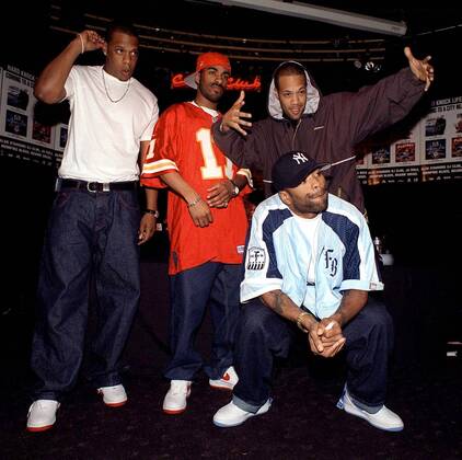 Jan. 1, 2011 - K20478JBE.PRESS CONFRENCE FOR THE COMPLETION OF THE MOST SUSSESSFUL RAP TOUR EVER, HARD KNOCK LIFE . AT THE CHINA CLUB IN NEW YORK CITY. SHOWS RAPPERS D.J. CLUE,JAY-Z, METHOD MAN,& RED MAN. JAMES BEVINS 1998. - ZUMAg49_